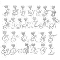 Prix d'usine Collier Hip Hop Iced Out avec pendentif en laiton plaqué or, forme cœur et lettre cursive A-Z, serti de zircone cubique, pour cadeau