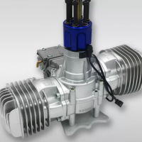 Moteur à essence DLE130 pour avion modèle réduit en aluminium, 130 cm³, bicylindre, deux temps, aspiration naturelle, compatible démarrage à froid