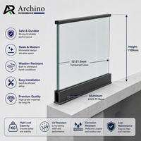 Sistem Railing Kaca Aluminium Baja Tahan Karat Minimalis Modern Bersertifikasi AS2047 Tahan Karat untuk Balkon Aman