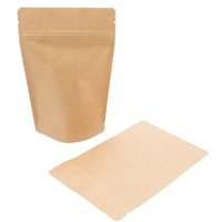 Sac de pochettes d'emballage Doypack en papier kraft brun refermable thermoscellable pour le stockage des aliments avec fenêtre transparente