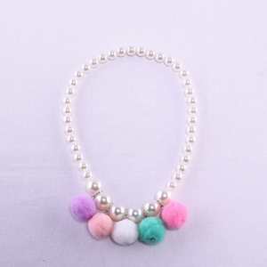 Joyería bebé dientes largos collar de perlas al por mayor collar de Color caramelo niñas collar de Cuentas grandes - Product Image 4