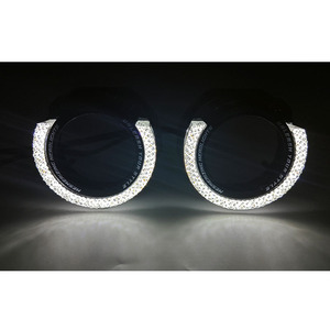 IDISON 5D F8 negro 2,5 pulgadas 12V decoración de luz de coche doble color guía cubierta Led Halo cubierta máscara proyector lente Ojo de Ángel para Bmw - Product Image 2