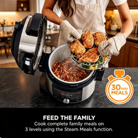 7.5L 9-In-1 Multifungsi Electric Multi Cooker Dengan TenderCrisp Dual Lid Pressure Air Fry Cooker Peralatan Dapur