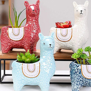 Pots de fleurs en céramique Alpaca mignons de 6 pouces pour la décoration intérieure, le jardin et les plantes succulentes et cactus - Idéal pour le dropshipping - Product Image 4