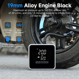 मोटर वाहन और बाइक-एब्स सामग्री एयर कंप्रेसर 6000 लिए भारी शुल्क कॉर्लेस टायर इंफ्लेवेटर - Product Image 2