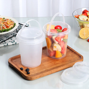 Conteneur à boisson portable transparent de 1000 ml avec couvercle pour les voyages et l'utilisation en extérieur - Product Image 2