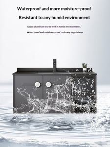 Mueble de <span class=keywords><strong>Baño</strong></span> Moderno Impermeable con Acabado Lacado LED y Espejo, Gabinete de Aluminio con Lavabo de Cerámica, <span class=keywords><strong>Diseño</strong></span> de Montaje en Pared <span class=keywords><strong>para</strong></span> Uso en Hogar y Hotel - Product Image 5
