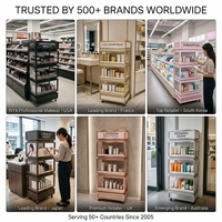 Großhandel Luxuriöser Acryl-Kosmetik-Displayständer Bodenständer Hautpflege-Regal Professioneller Salon K-Beauty Mobiler Verkaufsturm