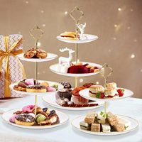 Buffet d'hôtel dessus de table Dessert support rond plateau de service Dessert support à Cupcake en plastique