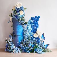 Arrangements floraux artificiels géants de roses cascade décorées de papillons en soie pour la décoration de mariage et les accessoires de cérémonie