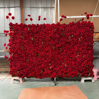 Mur de fleurs artificielles rose sur mesure grand format, vente en gros d'usine Bagang, produit phare