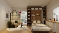 Maßgefertigtes Murphy-Bett mit Kleiderschrank & Bücherregal Modulares Multifunktionales Modernes Design Klappbares Verstecktes Wandbett für Kleine Wohnungen