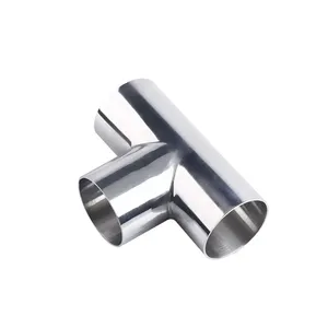 304 316 Sanitary Stainless Steel welding Tee Equal 3 Way T type Pipe Fitting Food Grade Connector Joint