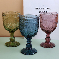 Verre à vin rouge rétro à pied haut, Verre à champagne gris fumé rayé, Ensemble de verres à vin pour la maison, Verre à vin, Verre à jus