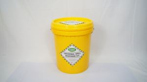 Kit anti-déversement universel SABERU efficace de 20 litres avec seau, pour les déversements mixtes d'acides, de bases et de liquides de refroidissement. - Product Image 5