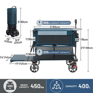 Wagon de camping pliable à double couche, arrière ouvert, avec fonction de couchage pour enfants, pour les marchés extérieurs. - Product Image 4