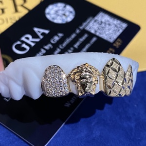 Tùy chỉnh Medusa tổ ong Iced zigzag grillz với vvs moissanite hiphop đồ trang sức 925 Bạc - Product Image 1