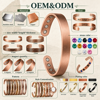 Pulsera de Terapia Magnética de Acero Inoxidable Oro Rosa con Incrustaciones de Piedra Negra de Iones Negativos, Joyería de Moda con Eslabones de Pez al por Mayor