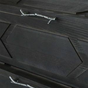 2 चित्रित काले लकड़ी के भंडारण ट्रंक के साथ 2 चित्रित काले लकड़ी के भंडारण ट्रंक का सेट घर के भंडारण के लिए अनुकूलन योग्य घरेलू भंडारण छाती - Product Image 4