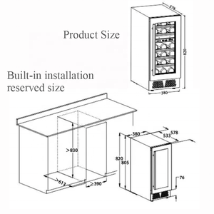 Compresseur double Zone pour <span class=keywords><strong>vin</strong></span>, seul/intégré, nouveau Design, - Product Image 4