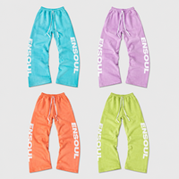 Fabricant professionnel de pantalons de survêtement streetwear personnalisés en molleton épais délavé avec cordon élastique et impression pour hommes