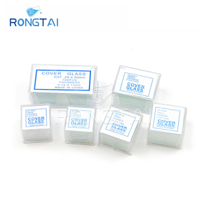 RONGTAI 현미경 슬라이드 커버 슬립 유리 제조업체 멸균 유리 슬라이드 중국 18X18mm 현미경 커버 유리 슬립 - Product Image 3