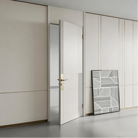 Puertas Interiores Modernas de Lujo de Alta Gama, Puerta de Madera Personalizada, Manijas de Madera, Anti-Deformación, para Proyectos de Villas y Hoteles