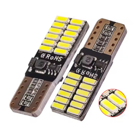 T10 194 W5W Lámpara LED para coche 12V Auto Lampada Bombilla Luces de estacionamiento 5W5 Canbus T10 W2.1x9.5D 4014 24SMD 12V Ampolla Sin errores