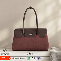 Nouveau sac fourre-tout en cuir PU de haute qualité de la marque Acacia pour femmes, sac à bandoulière décontracté durable avec fermeture à rabat