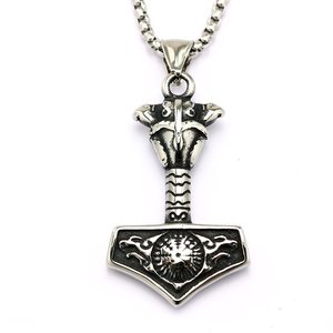Yunnique – pendentif marteau de Thor en acier inoxydable, breloque sur le thème des Vikings, bijoux cadeau pour hommes - Product Image 4