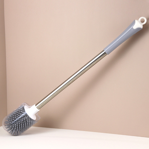 Brosse de toilette en silicone écologique avec manche en acier pour le nettoyage ménager, articles à moins d'un dollar - Product Image 5