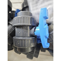 Vanne à boisseau sphérique en PVC True Union directe d'usine PNTEK 1/2 '-4' PN16 manuel de filetage de douille de corps gris pour les médias de l'eau pour l'industrie