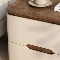 Table de chevet moderne haut de gamme de luxe pour chambre à coucher, en bois, minimaliste, créative, avec 2 tiroirs, écologique et durable