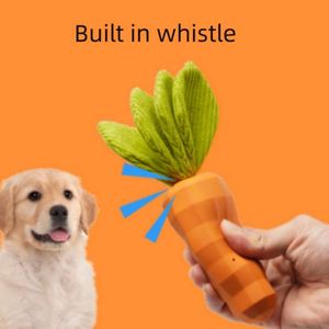 Jouet interactif pour chien en caoutchouc, en forme de carotte, amusant, indestructible et couineur, pour mâcheurs agressifs, vente en gros - Product Image 3
