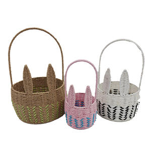 Panier-cadeau en corde de papier tissé à la main en gros pour mariage - Product Image 5