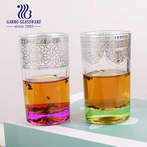 Tasse en verre à thé marocaine de 5oz 150ml en gros 12 pièces ensemble de verres à thé avec gobelet de décalcomanie en or de luxe meilleur vendeur tasse à thé en verre classique - Product Image 4