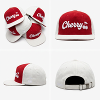 Gorra de Béisbol Unisex Vintage de Dos Tonos con Bordado de Corduroy, Visera Curva, Diseño de Frutas, Ajustable, Estilo Urbano