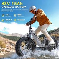 Prix d'usine, stock UE, F008, vélo électrique pliable 48V 20 pouces avec pneus larges, design tendance, batterie intégrée amovible