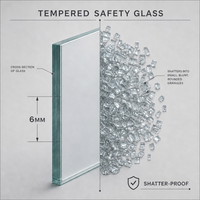 Hoekdouchehoes met dubbele schuifdeur, gehard glas, aluminium frame, ANSI-gecertificeerd voor hotelproject