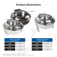 Ensemble de réchauds électriques FLEY en acier inoxydable poli de luxe pour banquets, fêtes et services de traiteur