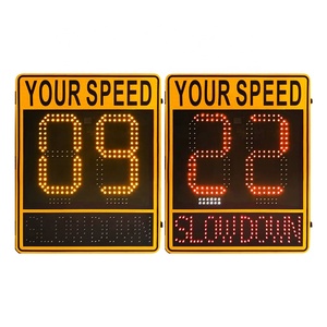เครื่องตรวจจับความเร็วแบบเรดาร์พลังงานแสงอาทิตย์มาตรฐาน MUTCD พร้อมจอแสดงผลแสดงความเร็วและข้อจำกัดความเร็ว - Product Image 1