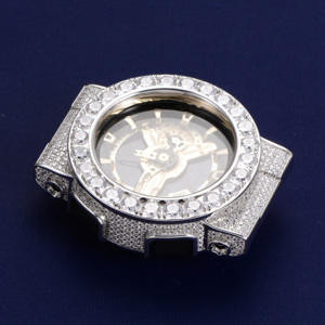Nouvelle conception Montres pour hommes en argent 925 serties de moissanite VVS D, couvercle de lunette de montre personnalisé modifié pour GA100/GA110 - Product Image 2