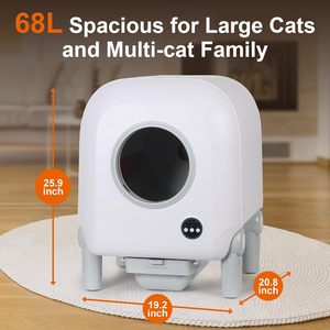 Automatic <b>Cat</b> Toilet APP Control Electric Smart <b>Litter</b> Box Large Capacity 72L Self Cleaning Green ABS Material - Product Image 5