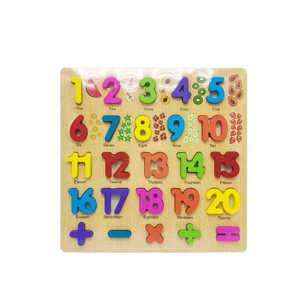 Kids Cognition Board Educational Toy Digital Wooden Puzzle