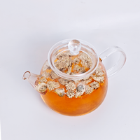 Théière en verre de 600 à 1600 ml, entièrement en verre transparent, résistante à la chaleur, pour le thé parfumé, le café froid et la préparation de boissons estivales
