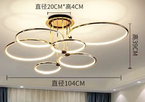 거실 램프 미니멀하고 웅장한 창조적 인 침실 조명 방 조명 링 노드 침실 샹들리에 - Product Image 2