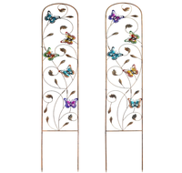 Treillis de jardin en fer avec logo personnalisé, style industriel, forme et couleur au choix, sans plomb, non toxique, revêtement en poudre, pour plantes comestibles, 2027
