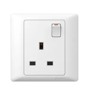 CHINT 2024 Home Use 1 Gang Wall Light Switch modern electric BS Socket With Neo Wall Socket