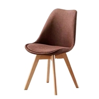 Chaise de salle à manger pivotante moderne avec revêtement en tissu et pieds en bois - Empilable, portable et légère pour le salon