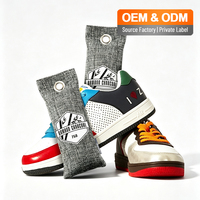 Éliminateur d'odeurs au charbon de bambou pour l'intérieur des chaussures, les baskets, les chaussures de sport et le rangement des chaussures